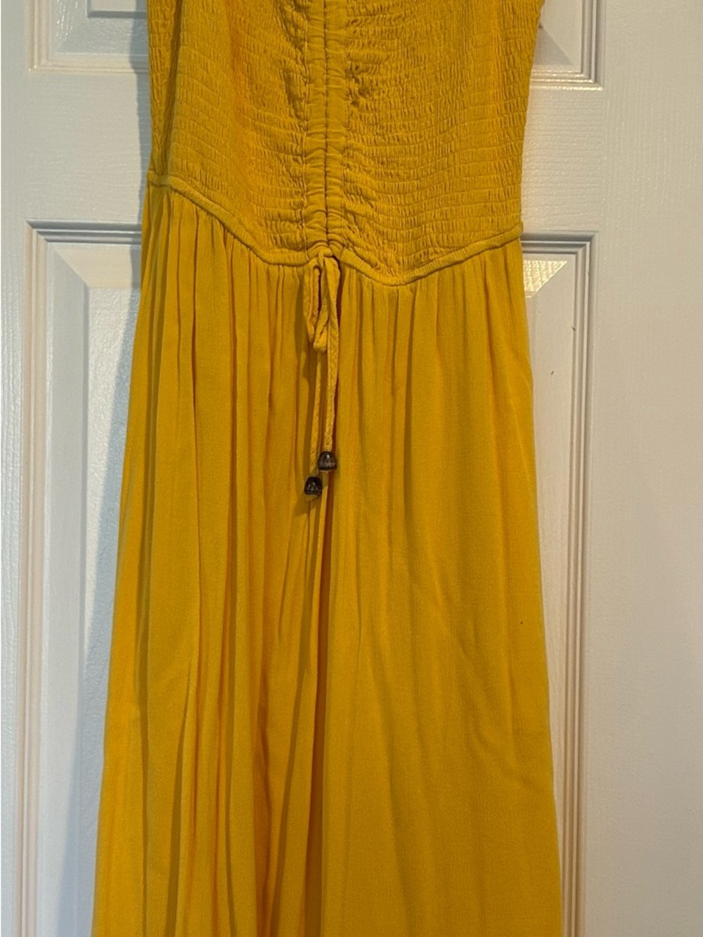 Women’s Yellow Smocked Waist Sundress